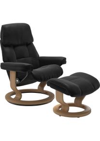 Relaxsessel stressless "Ruby", schwarz (schwarz paloma), B:88cm H:99cm T:77cm, Leder BATICK: BATICK ist ein leicht korrigiertes, durchgef&auml;rbtes und genarbtes M&ouml;belleder, bei dem die meisten Unebenheiten und Spuren in der Regel entfernt wurden.;Leder PALOMA: PALOMA ist ein durchgef&auml;rbtes Semianilin-M&ouml;belleder mit nat&uuml;rlicher Narbung., Sessel, Relaxsessel, mit Classic Base, Gr&ouml;&szlig;e L, Gestell Eiche, W