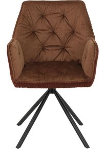 Esszimmersessel Hela "Inge I", braun (copper), B:56cm T:61cm, Sessel, Esszimmersessel, wahlweise 2er-Set, 180 Auto Return