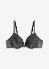 Reggiseno con coppe preformate ed effetto lucido, Grigio, Taglia 80D, bonprix