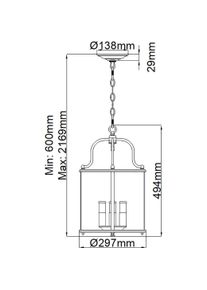 Elstead Lighting, Pendelleuchte, Gentry H&auml;ngeleuchte E14 4-fach Zinn (E14)