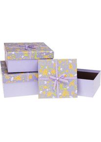 Rozette, Geschenkverpackung, Geschenkbox mit Schleife, 3 St&uuml;ck, lila ROSETT (3x)