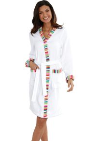 Damska Župan, kontrastn&eacute; olemovanie, frot&eacute; biela veľkosť 48/50