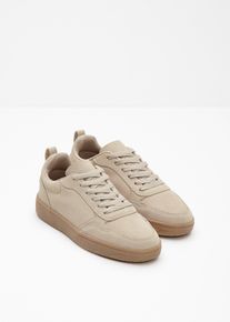 Sneakers en cuir velours - beige - taille 36 - Cuir velours - bonprix