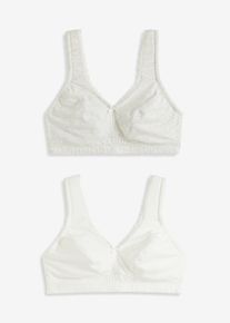 Lot de 2 soutiens-gorge coton minimiseurs sans armatures - blanc - taille 110C avec coton - bonprix