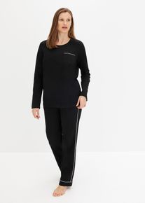 Pyjama en coton doux - noir - taille 38/40 (S) - 100% coton - bonprix