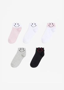 Lot de 5 paires de chaussettes courtes - noir - taille 39-42 avec coton - bonprix