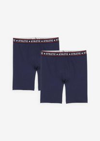 Lot de 2 boxers midi coton - bleu - taille 6 (L) avec coton - bonprix