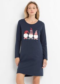 Chemise de nuit - bleu - taille 38/40 (S) - 100% coton - bonprix