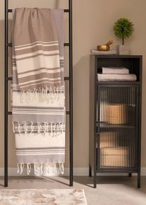 Serviette de hammam en coton - gris - taille 100x180 cm avec coton - bonprix