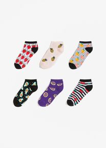 Lot de 6 paires de socquettes en coton majoritaire - noir - taille 35-38 avec coton - bonprix