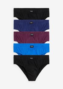 Lot de 5 slips Maxi coton - noir - taille 6 (L) avec coton - bonprix