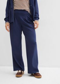 Pantalon en jersey n&eacute;opr&egrave;ne &agrave; pinces - bleu - taille 42/44 (M) - viscose - bonprix