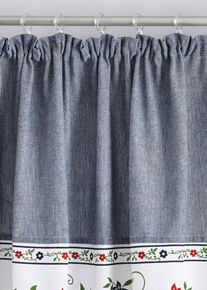 Rideau panneau en coton avec embrasse (1 pce) - bleu - taille 175x110 cm - 100% coton - bonprix
