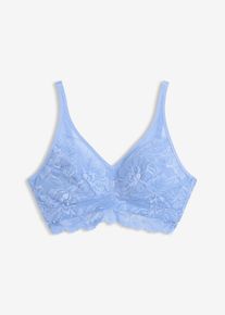 Soutien-gorge bralette &agrave; dentelle floral et mesh - bleu - taille 95C - bonprix