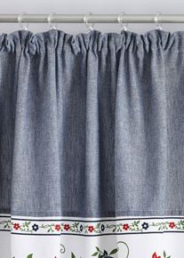 Rideau panneau en coton avec embrasse (1 pce) - bleu - taille 125x110 cm - 100% coton - bonprix