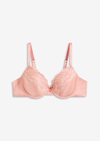 Soutien-gorge &agrave; coques satin et dentelle - rose - taille 95D - bonprix