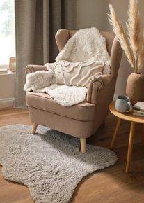 Peau de mouton synth&eacute;tique - gris - taille 60x90 cm - bonprix