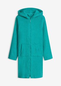 Peignoir en &eacute;ponge de coton avec fermeture zipp&eacute;e - vert - taille 50/52 (XL) - 100% coton - bonprix