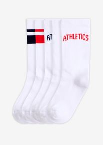 Lot de 5 paires de chaussettes de sport avec int&eacute;rieur &eacute;ponge - blanc - taille 43-46 - Tissu &eacute;ponge - bonprix
