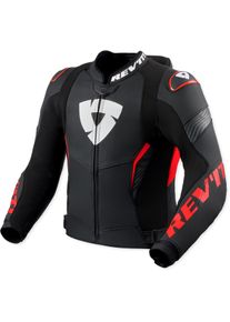 Revit Argon 3 Pro, leather jacket perforated , color: Black/Neon-Red , size: 46