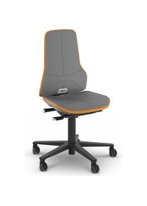 bimos Silla giratoria de trabajo NEON, con ruedas, mecanismo de sincronizaci&oacute;n, Supertec, cinta flexible naranja