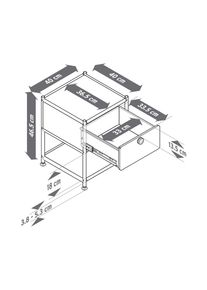 Tchibo - Metalowy stolik &bdquo;Cn3&rdquo; z szufladą