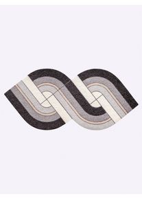 Salonloewe unisex Voetmat in zwart/wit ,maat 75x100 cm, Witt, 100% Polyamide. Achterzijde: 100% Elastiek