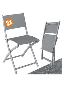 Casaria Conjunto de 2 cadeiras de jardim cinzentas