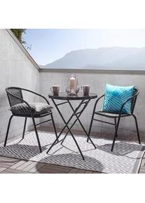 Gartentisch Sam Anthrazit Metall/Glas &Oslash; ca. 60cm