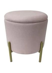 ECHTWERK Hocker Logan Rosa Samt mit Stauraum