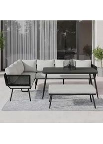 Dining-Loungeset Camea Grau Outdoorstoff/Metall/Polywood