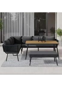 Dining-Loungeset Camea Dunkelg Outdoorstof/Metall/Polywood