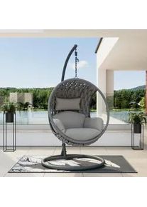 H&auml;ngesessel Mira Hellgrau Outdoorstoff/Metall/Kunststoff