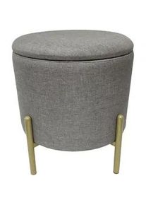 ECHTWERK Hocker Logan Grau Samt mit Stauraum