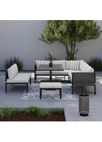 Dining-Loungeset Polly Hellgrau Outdoorstoff/Metall
