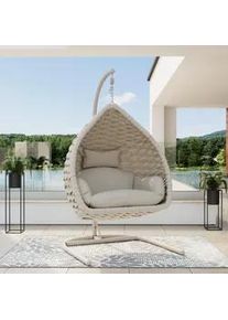 H&auml;ngesessel Sasa Creme Outdoorstoff/Metall/Kunststoff