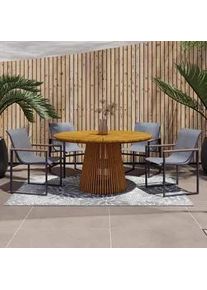 Gartensessel-Set Matteo Grau Metall/Texteline