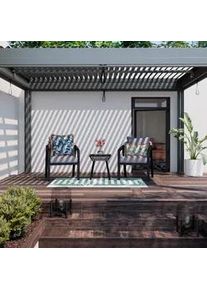 Balkonset Bela Hellgrau Hellgrau Outdoorstoff/Metall