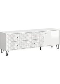 Lowboard Prisma Wei&szlig; hochglanz