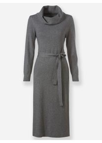Damen Strickkleid mit Rollkragen in anthrazit-meliert ,Gr&ouml;&szlig;e 21, WITT, 45% Viskose, 35% Polyamid, 20% Polyester