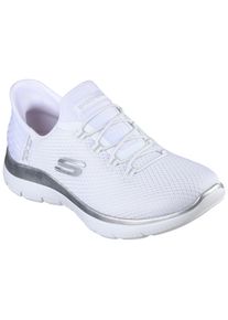 Slip-On Sneaker Skechers "SUMMITS-DIAMOND DREAM", Damen, Gr. 36, wei&szlig;, Textil, Schuhe Slip-On Sneaker, Schlupfschuh, Freizeitschuh mit praktischer Slip-Ins Funktion