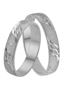Trauring Firetti "Schmuck Geschenk Gold 375 Hochzeit Ehering "LIEBE" Welle" Gr. 23, wei&szlig; (wei&szlig;goldfarben), Fingerringe, Damen, 23, ohne Brillant, Wei&szlig;gold 375, 4mm, Trauring, Made in Germany, wahlweise mit oder ohne Brillant
