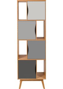 B&uuml;cherregal WOODMAN "Avon", grau (eiche, grau), Regale, B&uuml;cherregal, H&ouml;he 191 cm, Holzfurnier aus Eiche, schlichtes skandinavisches Design