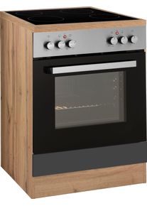 Herdumbauschrank KOCHSTATION "KS-Colmar", grau (anthrazit), B:60cm H:85cm T:60cm, Holzwerkstoff, Schr&auml;nke, Herdumbauschrank, 60 cm, geeignet f&uuml;r Herd-Set
