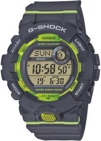Smartwatch Casio G-SHOCK "GBD-800-1BER", grau (grau, neongr&uuml;n, grau), Smartwatches, Herren, Smartwatch, Quarzuhr,ArmbanduhrHerrenuhr,Schrittz&auml;hler,bis 20bar wasserd. digital
