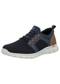 Slip-On Sneaker Rieker, Herren, Gr. 43, bunt (dunkelblau, braun), Lederimitat, Textil, Schuhe Slip-On Sneaker, Schlupfschuh, Halbschuh, Freizeitschuh mit Gummizug, zum Schlupfen
