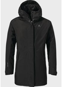 Sch&ouml;ffel Parka SCH&Ouml;FFEL "Hiking Parka Style Froda WMS", Damen, Gr. 46, schwarz (9990, schwarz), Oberstoff: Aussenseite: 100% Polyester; (Membran: Polyester); Futter: 100% Polyester; Wattierung: 100% Polyester, regular fit, hoch geschlossener Ausschnitt, Jacken Parka