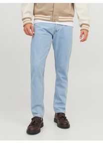 Jack & Jones Loose-fit-Jeans JACK & JONES "JJICHRIS JJORIGINAL SQ 738 NOOS", Herren, Gr. 36, L&auml;nge 32, blau (light blau denim), Denim/Jeans, Obermaterial: 100% Baumwolle, unifarben, relaxed fit lang, Jeans Loose-fit-Jeans, mit Faded-Effekten
