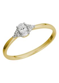 Fingerring Firetti "Schmuck Geschenk Gold 375 Damenring Goldring Fantasie" Gr. 16, gelbgoldfarben, wei&szlig;goldfarben, kristallwei&szlig;, Fingerringe, Damen, 16, Gelbgold 375, 1,8mm, Fingerring, mit Zirkonia (synth.)