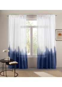 Gardine Bruno Banani "Nevalla" Gr. 4, blau, B:130cm H:245cm, Baumwolle, Baumwolle, Gardinen, Gardine, Schal mit Farbverlauf, moderner Hingucker, Vorhang, jedes Zimmer